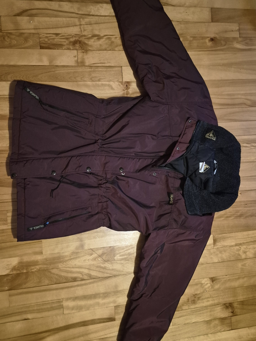 Vintage VALANGA Burgundy Winter Parka Jacket - WOMEN M/L